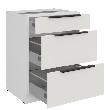 Szafka z szufladami 60 cm biała mat AURO 60 D 3S BB